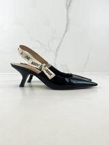 Christian Dior Black Jadior Slingback Heel Size 39.5