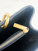 Chanel Black Caviar CC Logo Embossed GST Tote