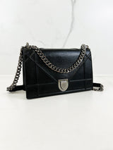 Christian Dior Medium Black Leather Diorama Shoulder Bag