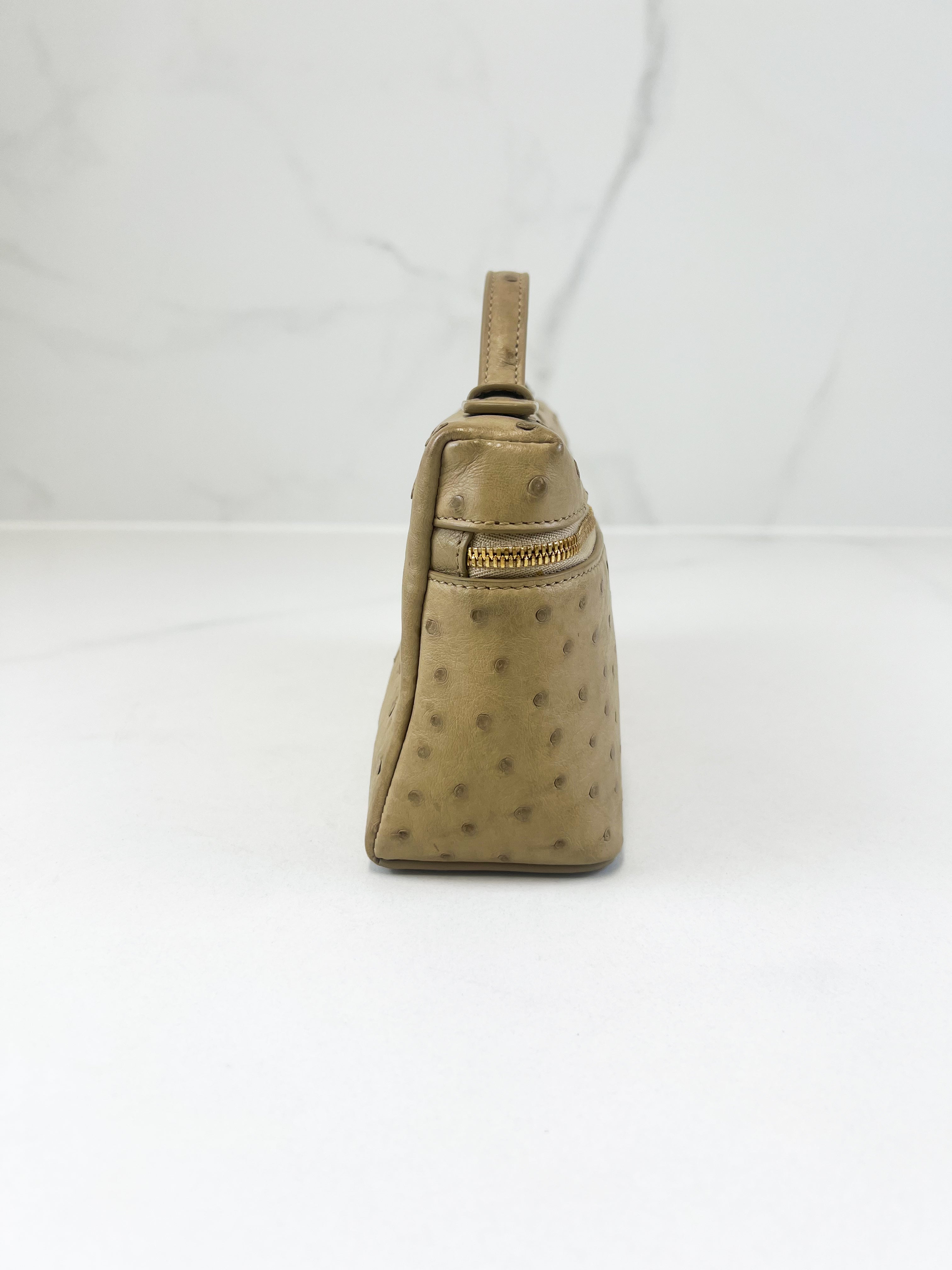 Loro Piana Extra Pocket L19 Ostrich Leather in Orix/Sun Gold