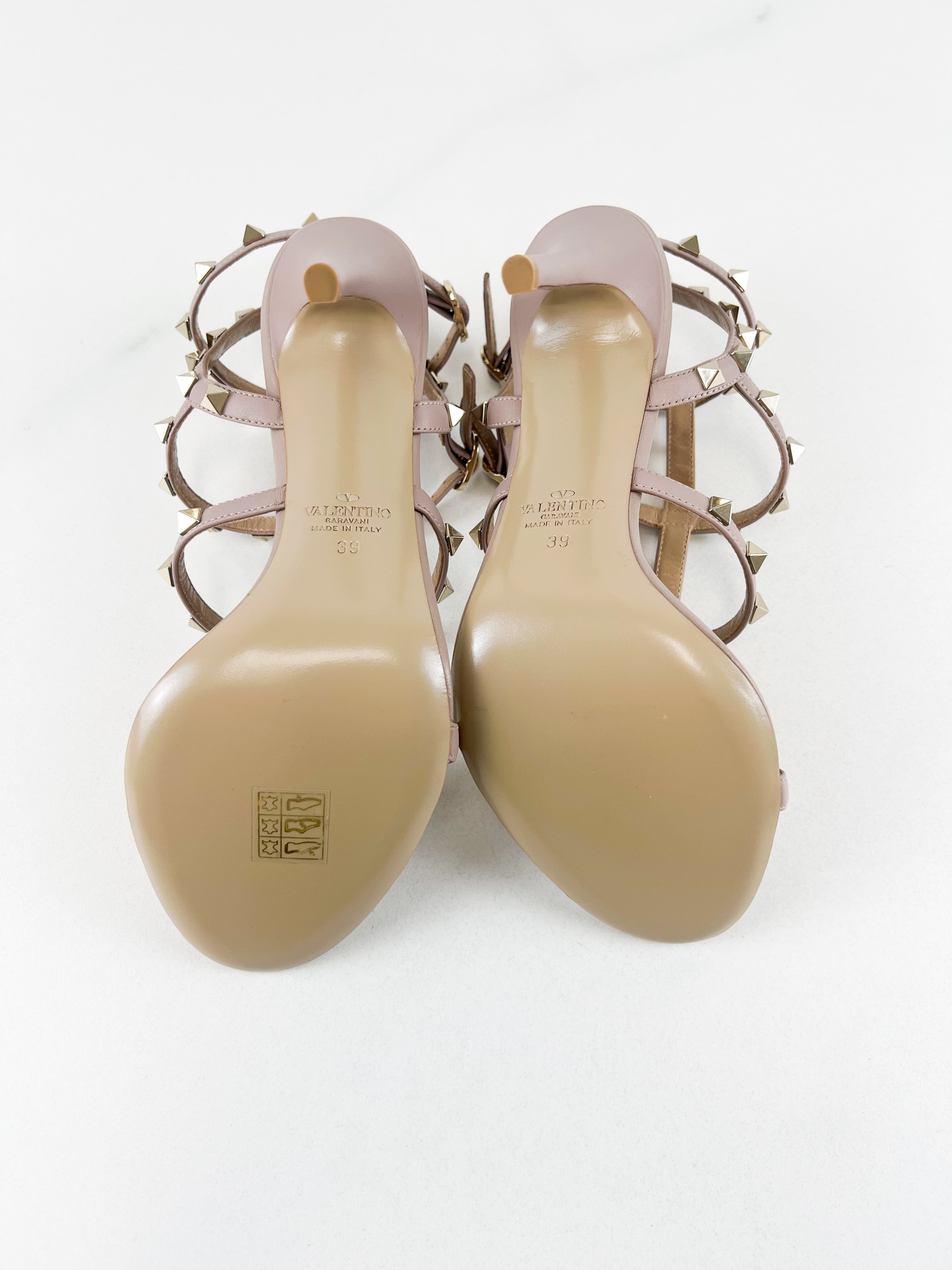 Valentino Rockstud Leather Sandals Size 39