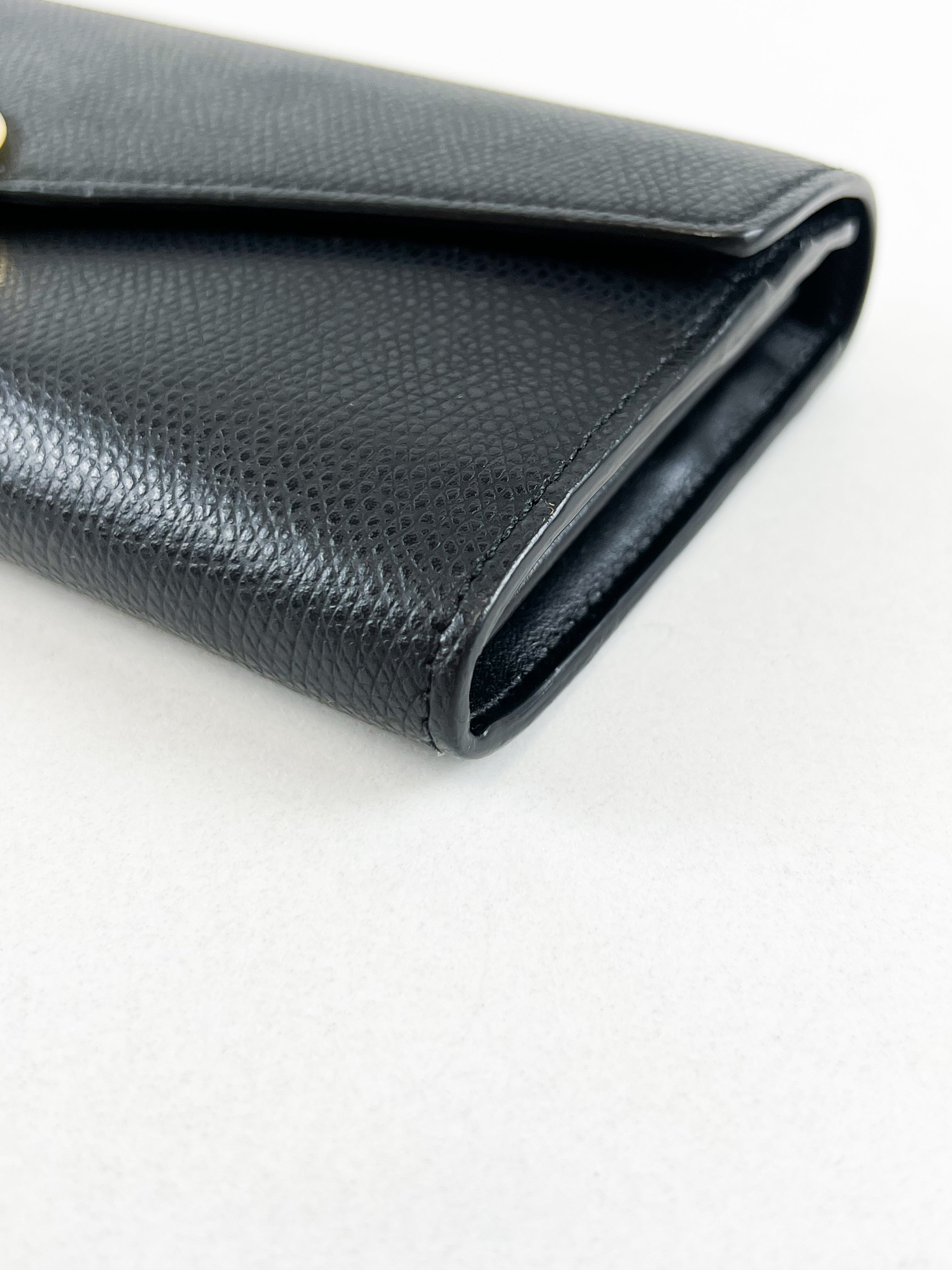 Fendi Black Continental Wallet GHW