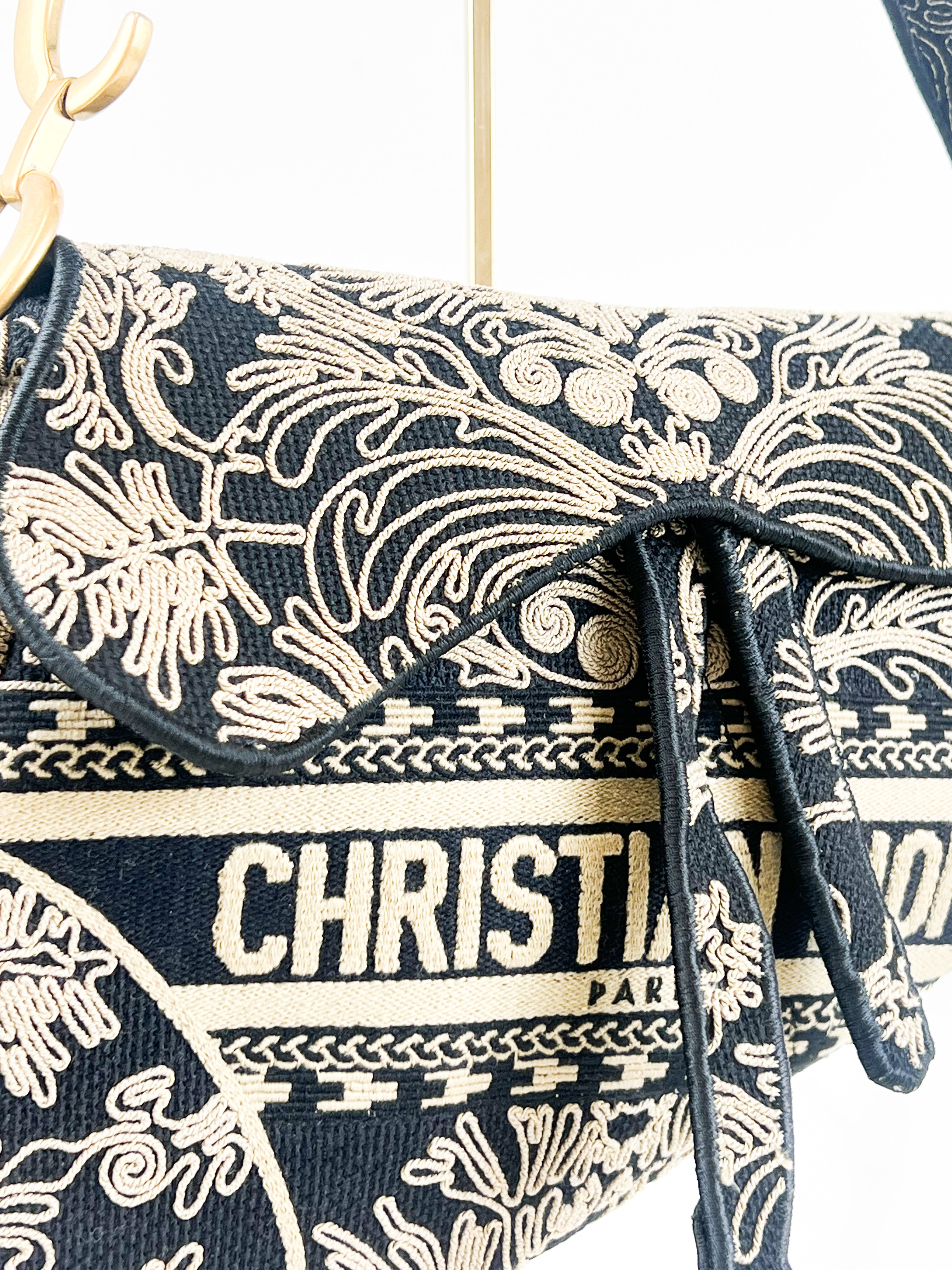 Christian Dior Medium Embroirery Saddle Bag