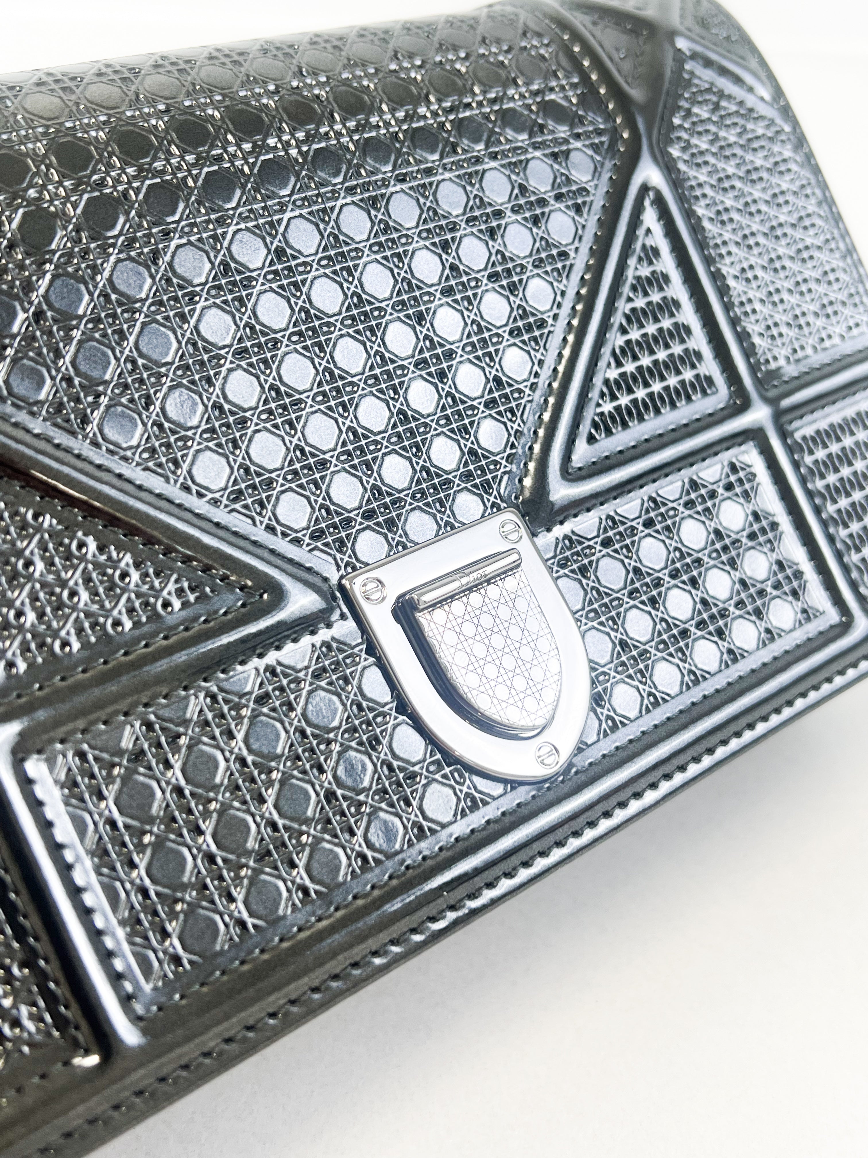 Christian Dior Patent Grey Diorama WOC