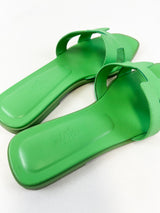 Hermes Oran Sandal Vert Pomme Size 37