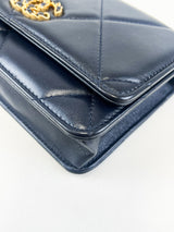 Chanel 19 Navy Wallet on Chain WOC in Lambskin Leather