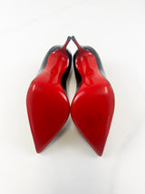 Christian Louboutin Black Patent Pigalle Follies 100mm Size 38