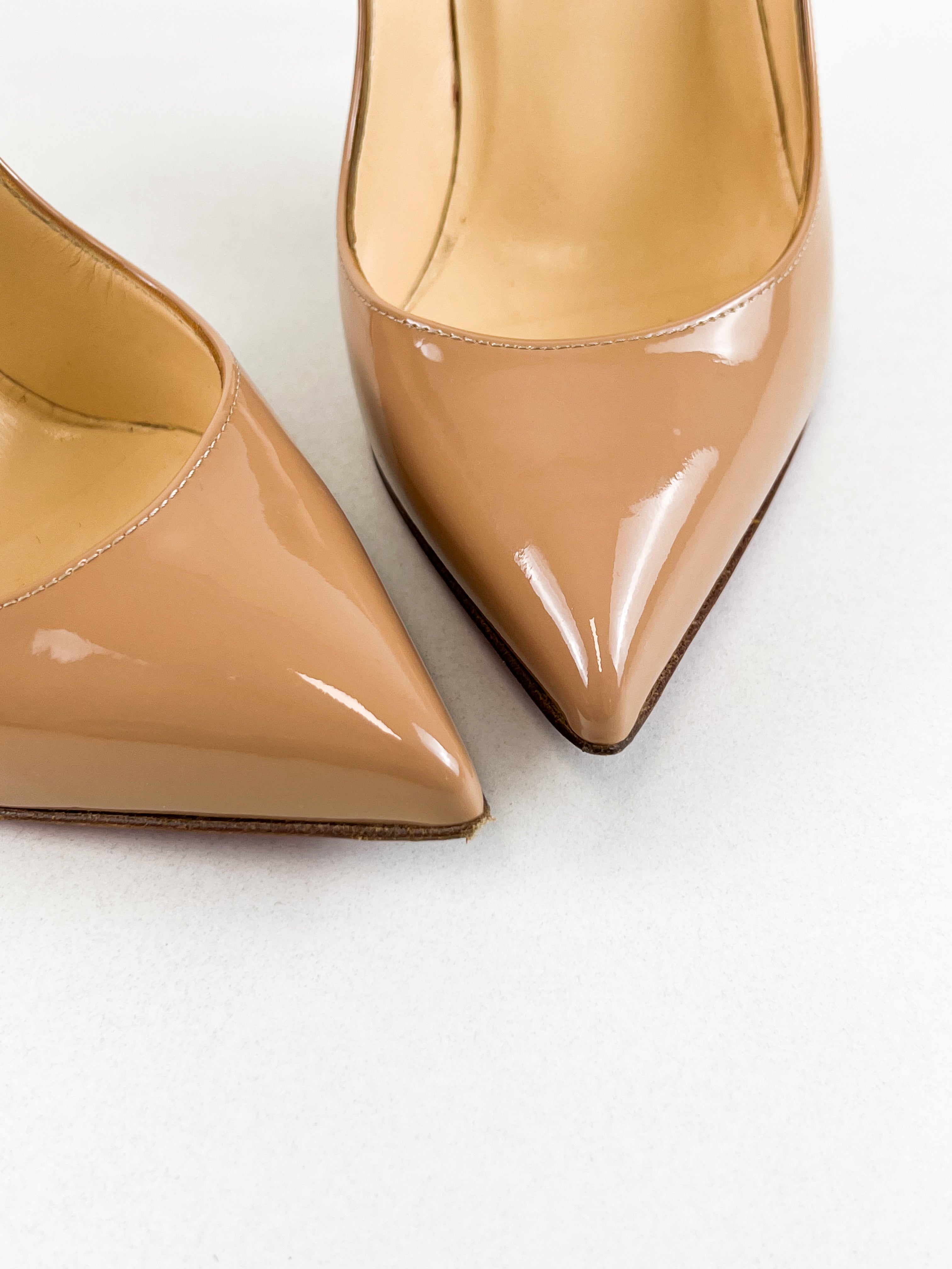 Christian Louboutin Beige So Kate 110 Patent Size 39.5