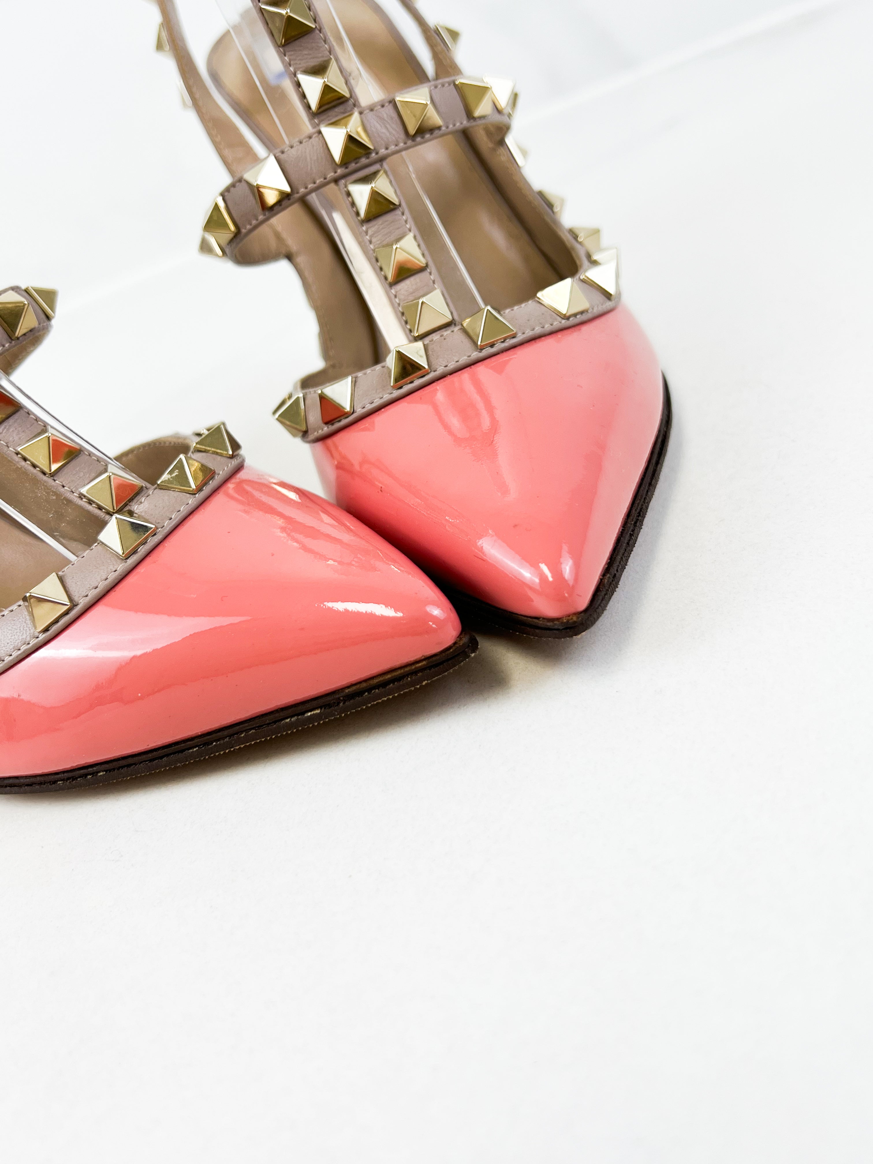 Valentino Caged Pink Rockstud Pumps Size 35.5