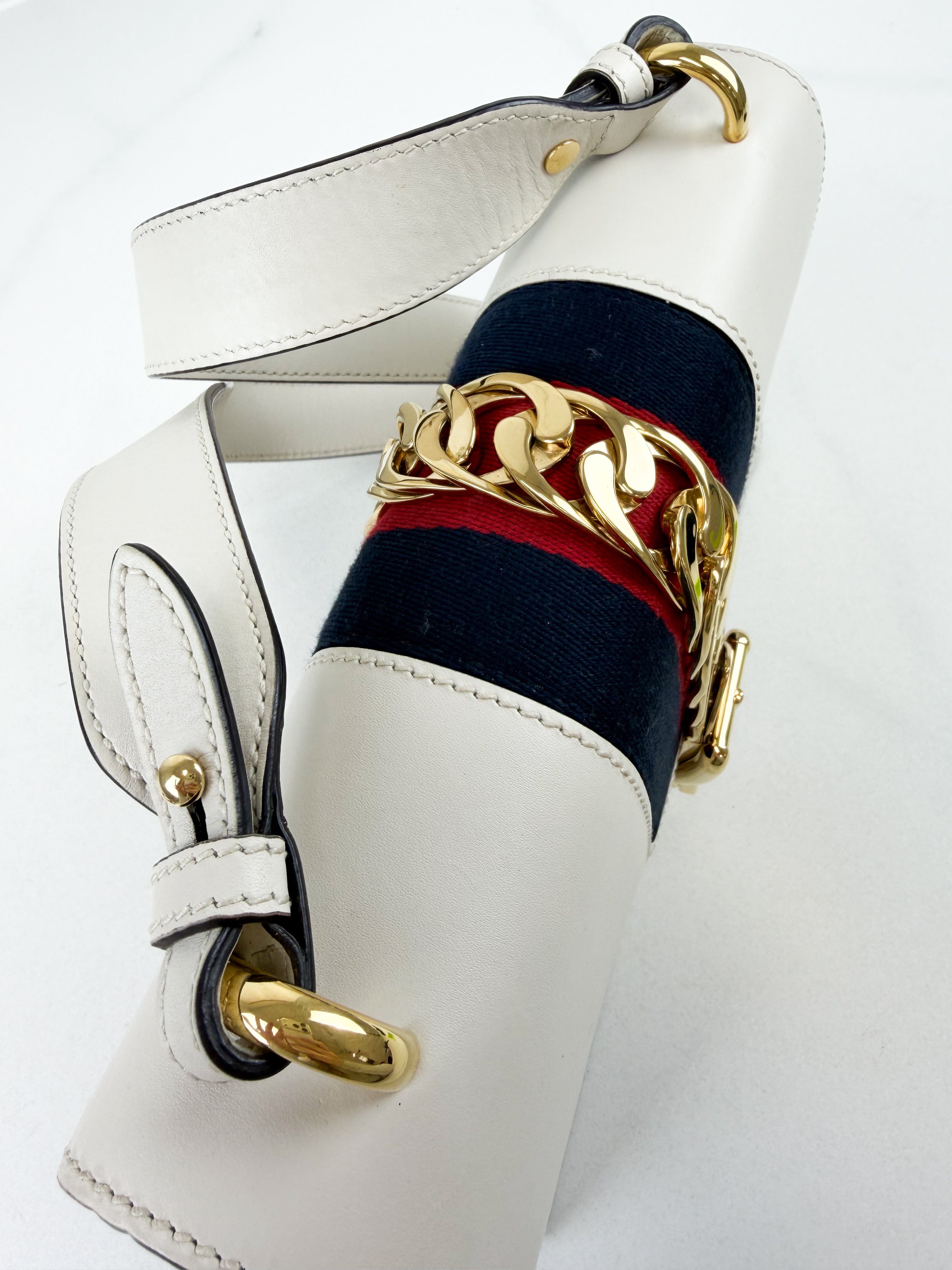 Gucci Small Sylvie White Shoulder Bag