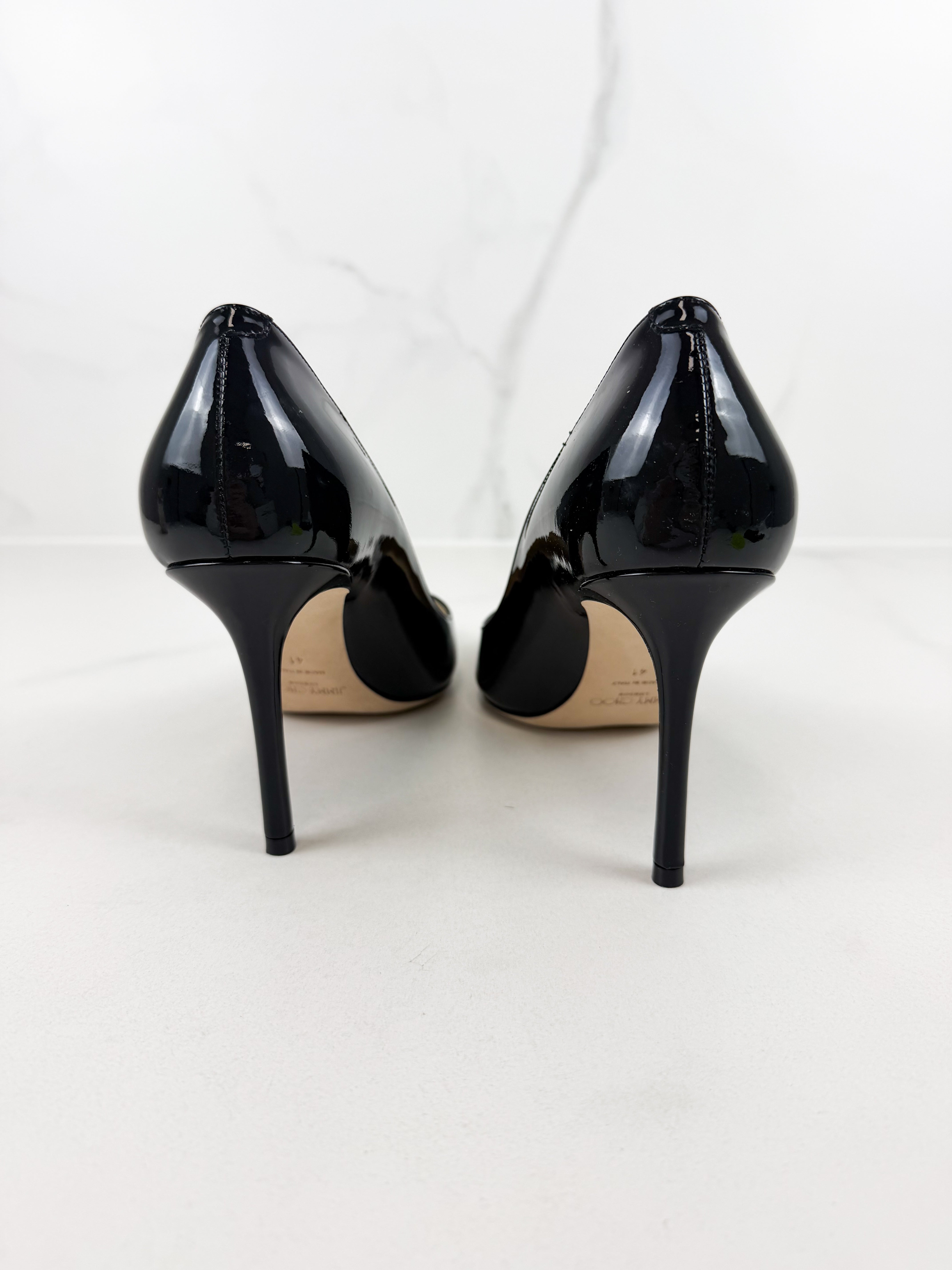 Jimmy Choo Romy Black Patent Leather Pump Size 41