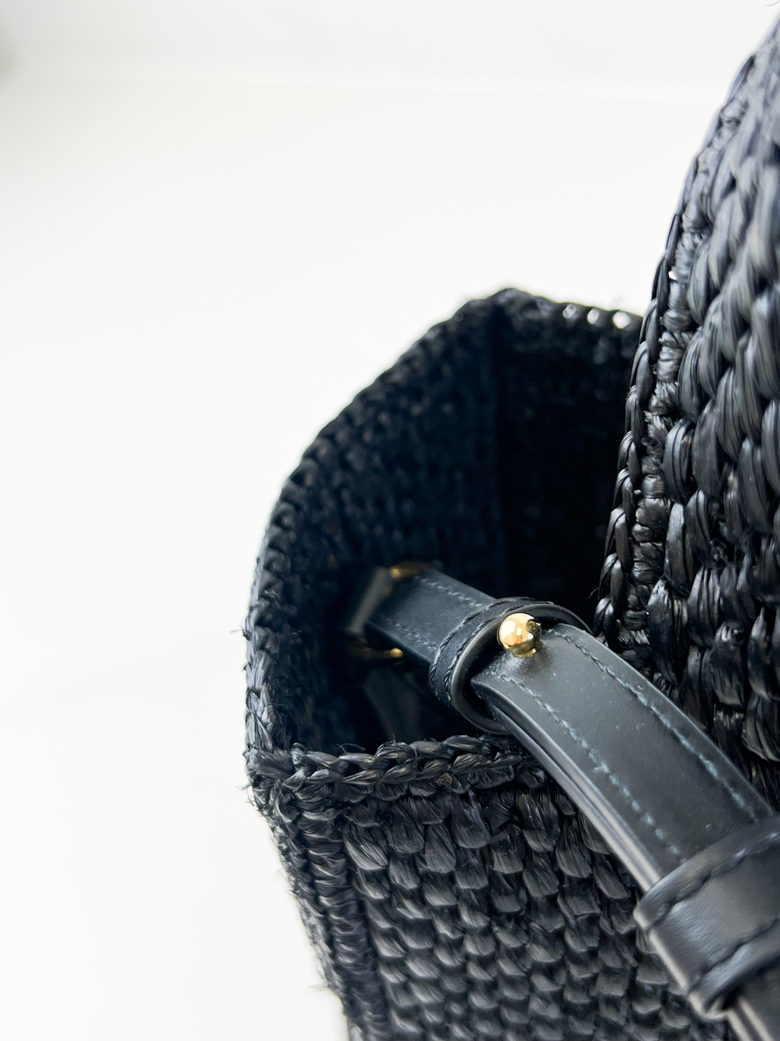 Loewe Mini Font Tote Raffia