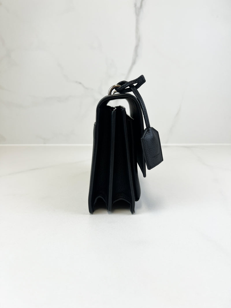Saint Laurent Black Sunset Grained Shoulder Bag