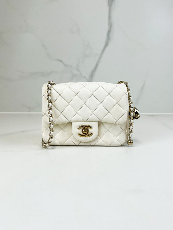 Chanel Mini Square Lambskin Shoulder Bag