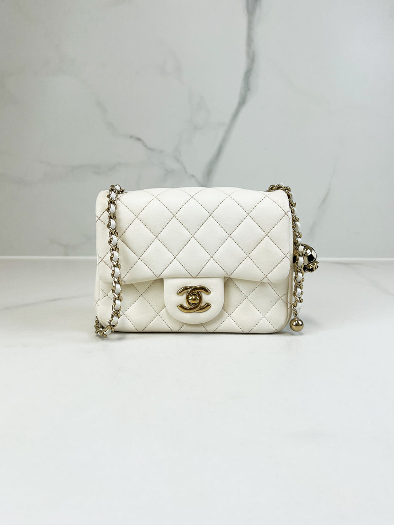 Chanel Mini Square Lambskin Shoulder Bag
