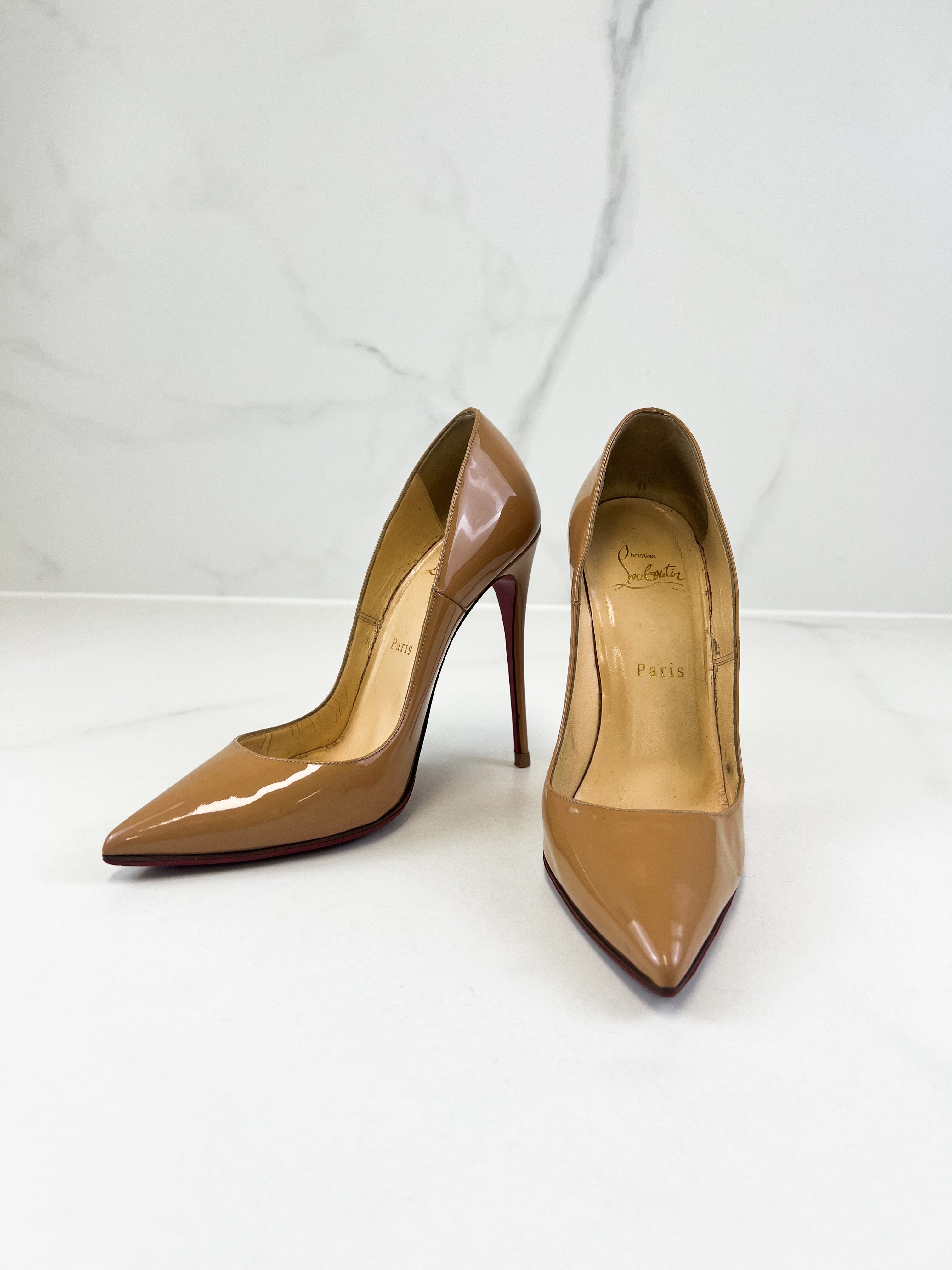 Christian Louboutin Patent Nude So Kate 120 Size 37
