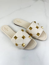 Valentino Roman Stud Nappa Leather Slippers Size 41