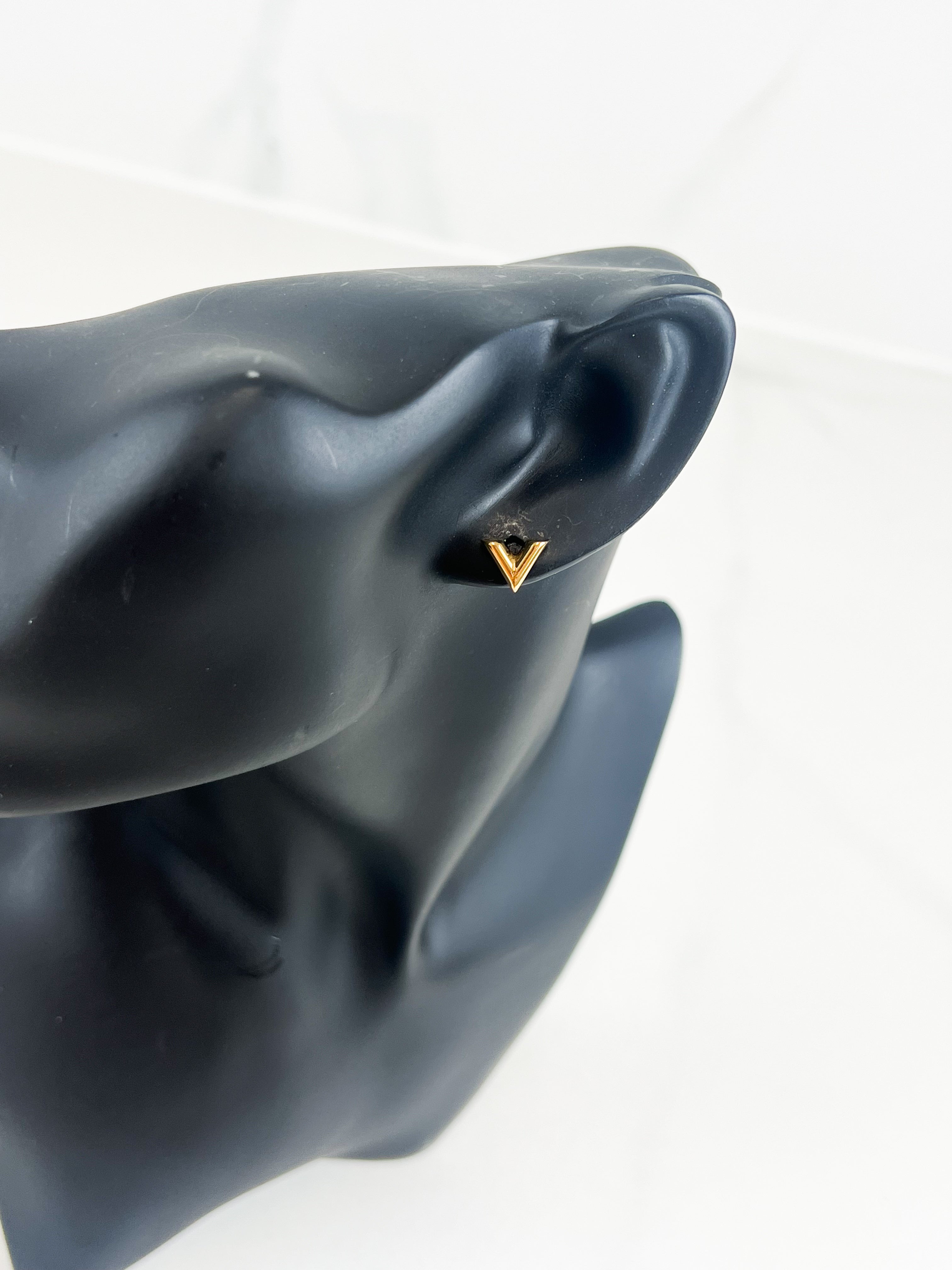 Louis Vuitton Gold Essential V Stud Earrings