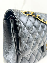 Chanel CC Medium Caviar Black Classic Double Flap Shoulder Bag