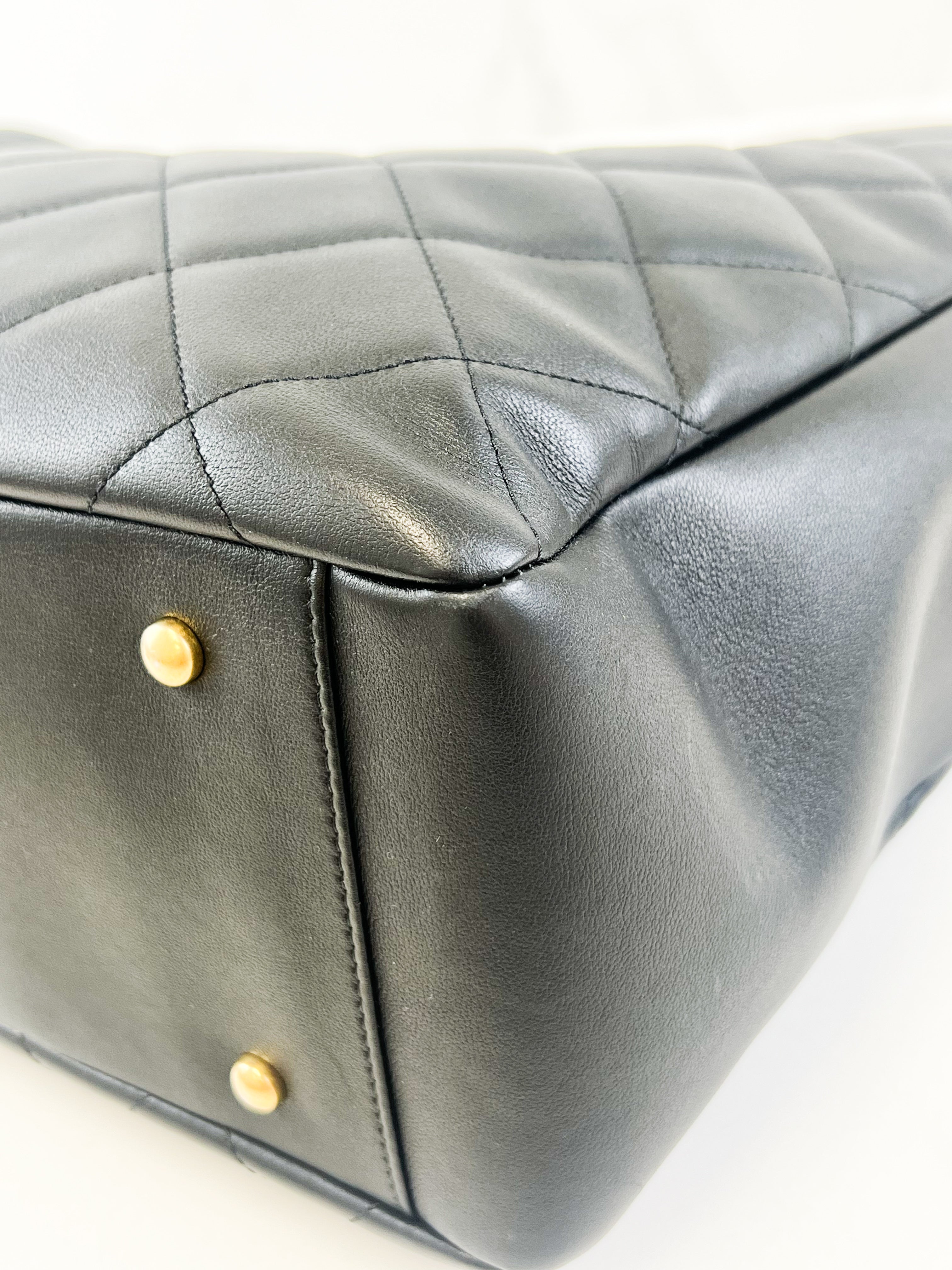 Chanel CC Black Calfskin Shopping Tote GHW