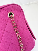 Chanel Matelasse Pink Fabric Chain Shoulder Bag Light GHW