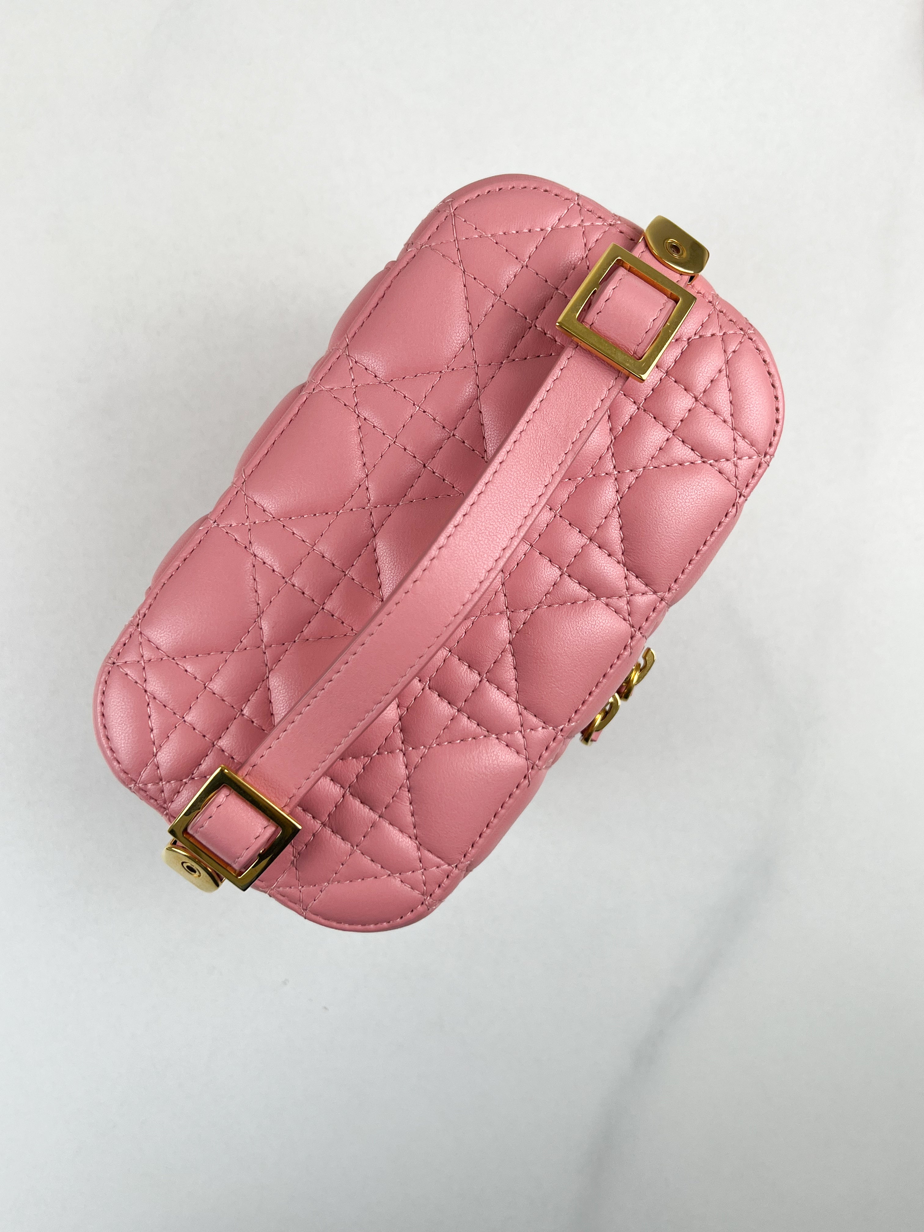Christian Dior Travel Vanity Case in Pink Cannage Lambskin