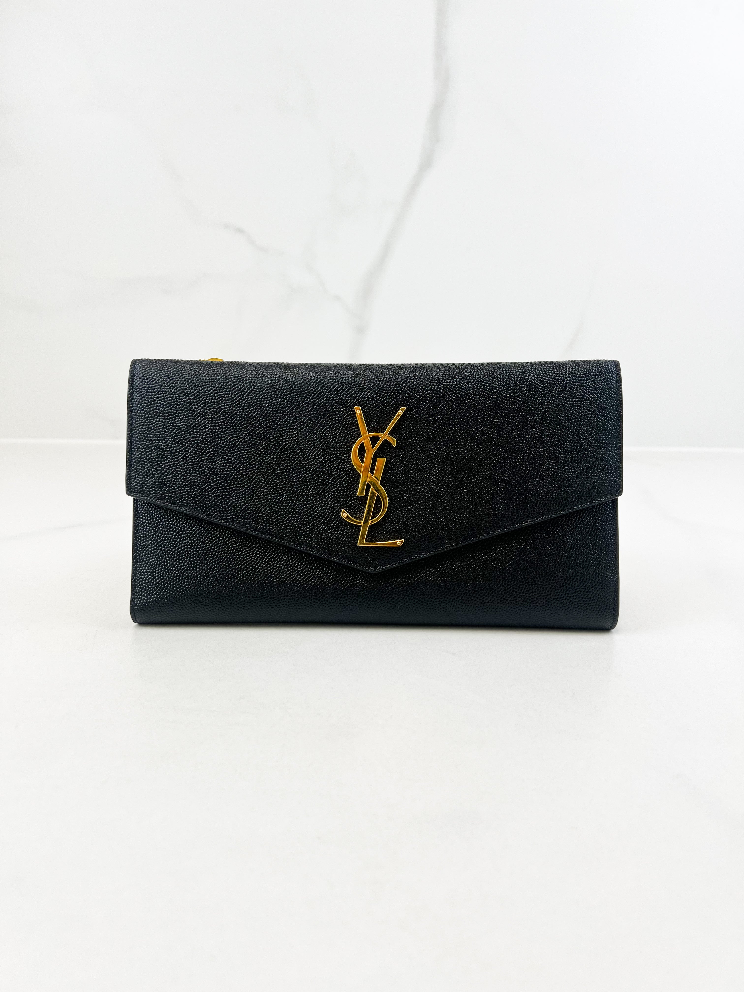 Saint Laurent Black Portefueli Fame Flap Wallet