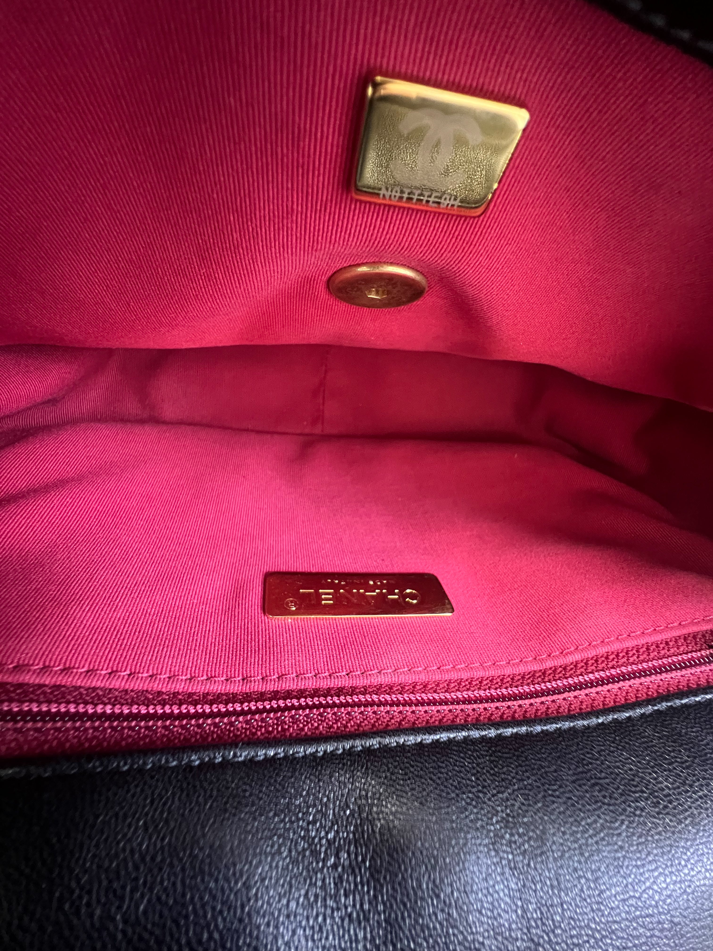 Chanel Black Small Lambskin 19 with Gold & Silver Tone Hardware