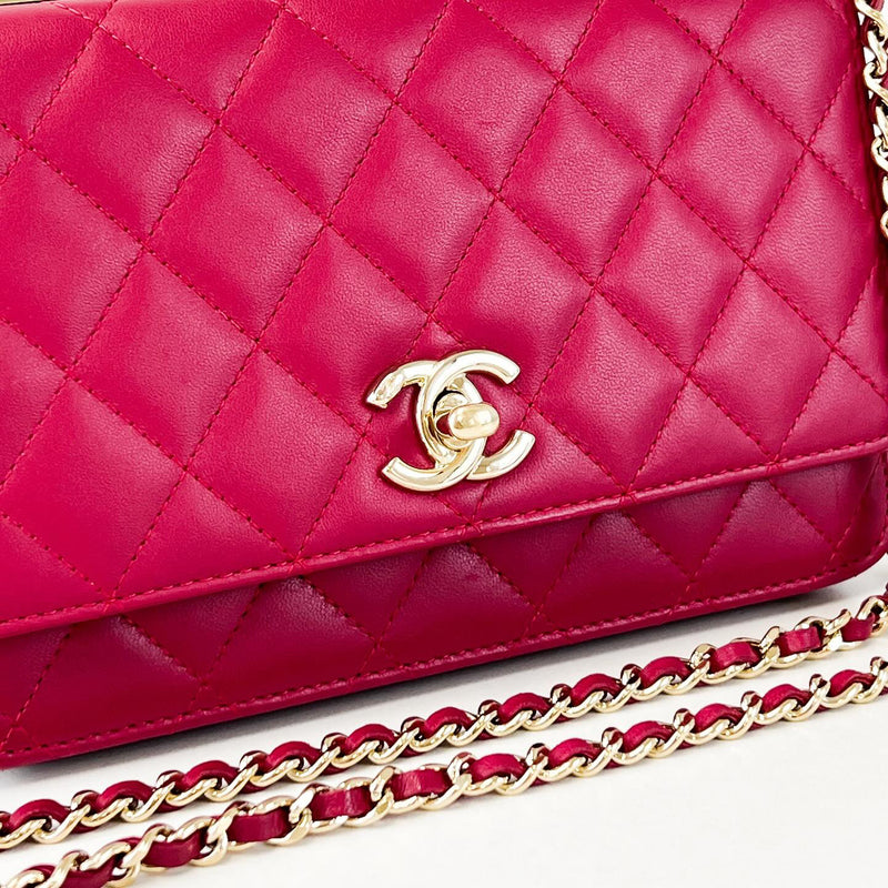 Chanel Fuschia Pink Trendy Wallet On Chain