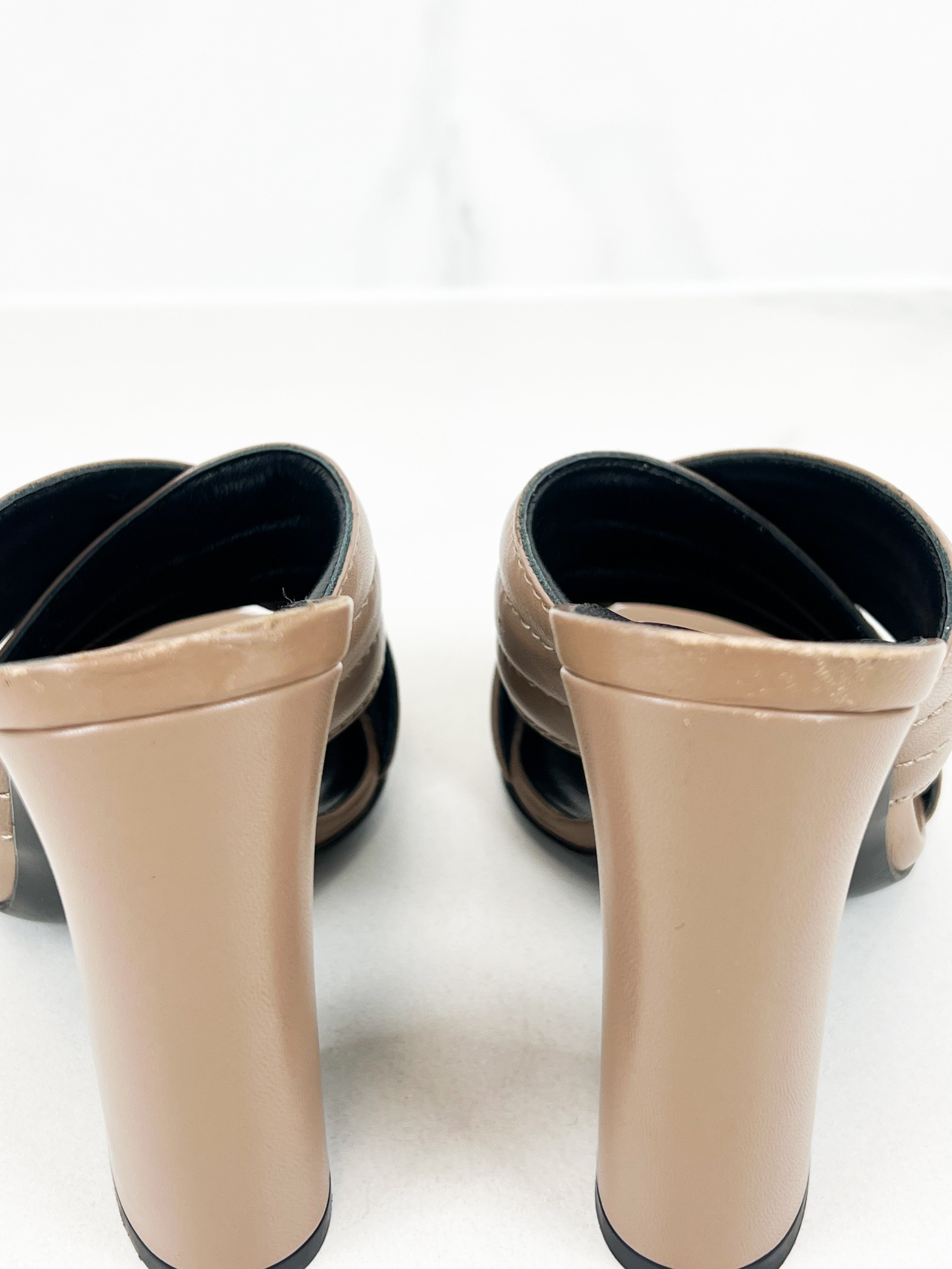 Gucci Quilted Leather Heel Mules Size 36