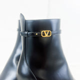 Valentino Black Tan-Go Patent Leather Boots Size 36.5