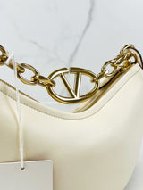 Valentino Garavani Cream Mini VLogo Moon Crossbody Bag