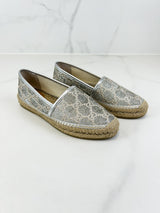 Gucci GG Espadrilles in Silver Canvas Size 38