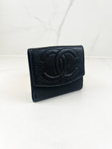 Chanel Black Decacoco Double Hook Bifold Wallet