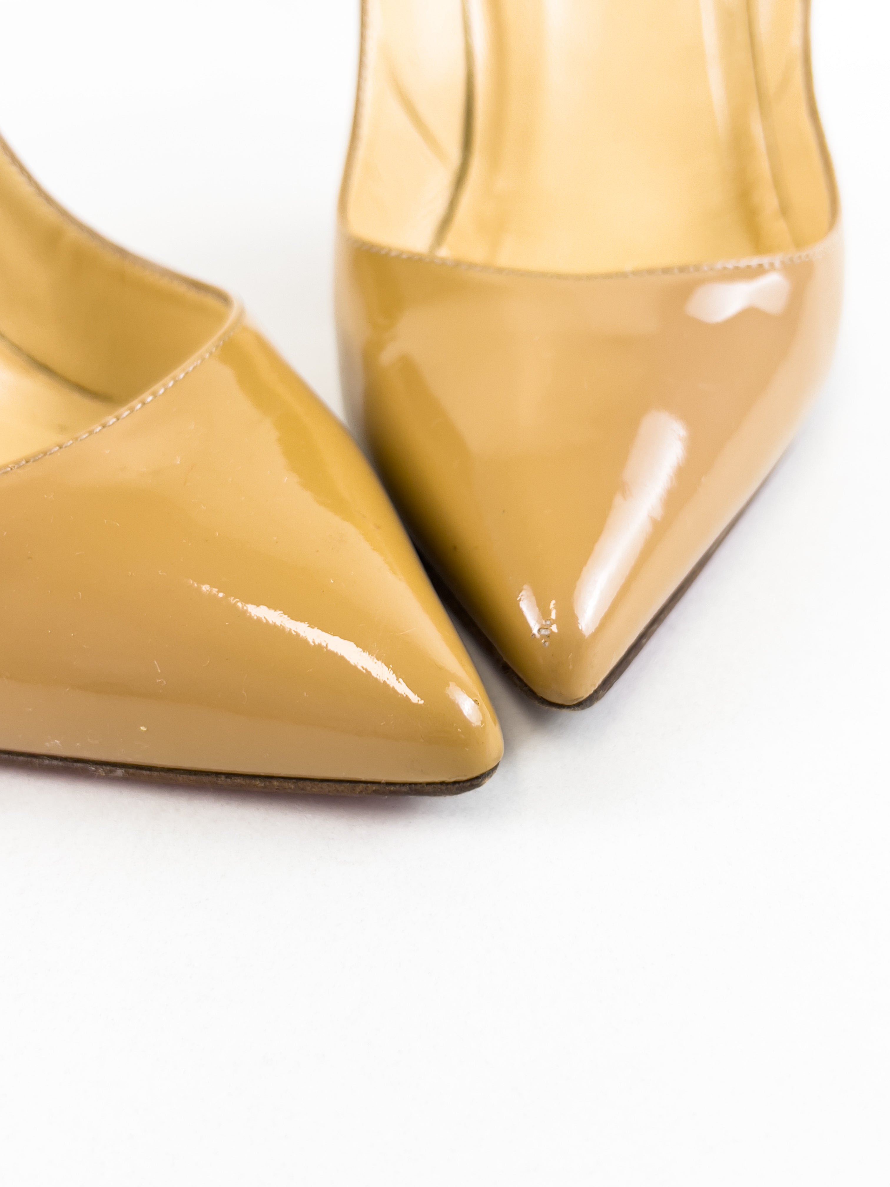 Christian Louboutin Beige Leather Pigalle Follies 100 Patent Size 39