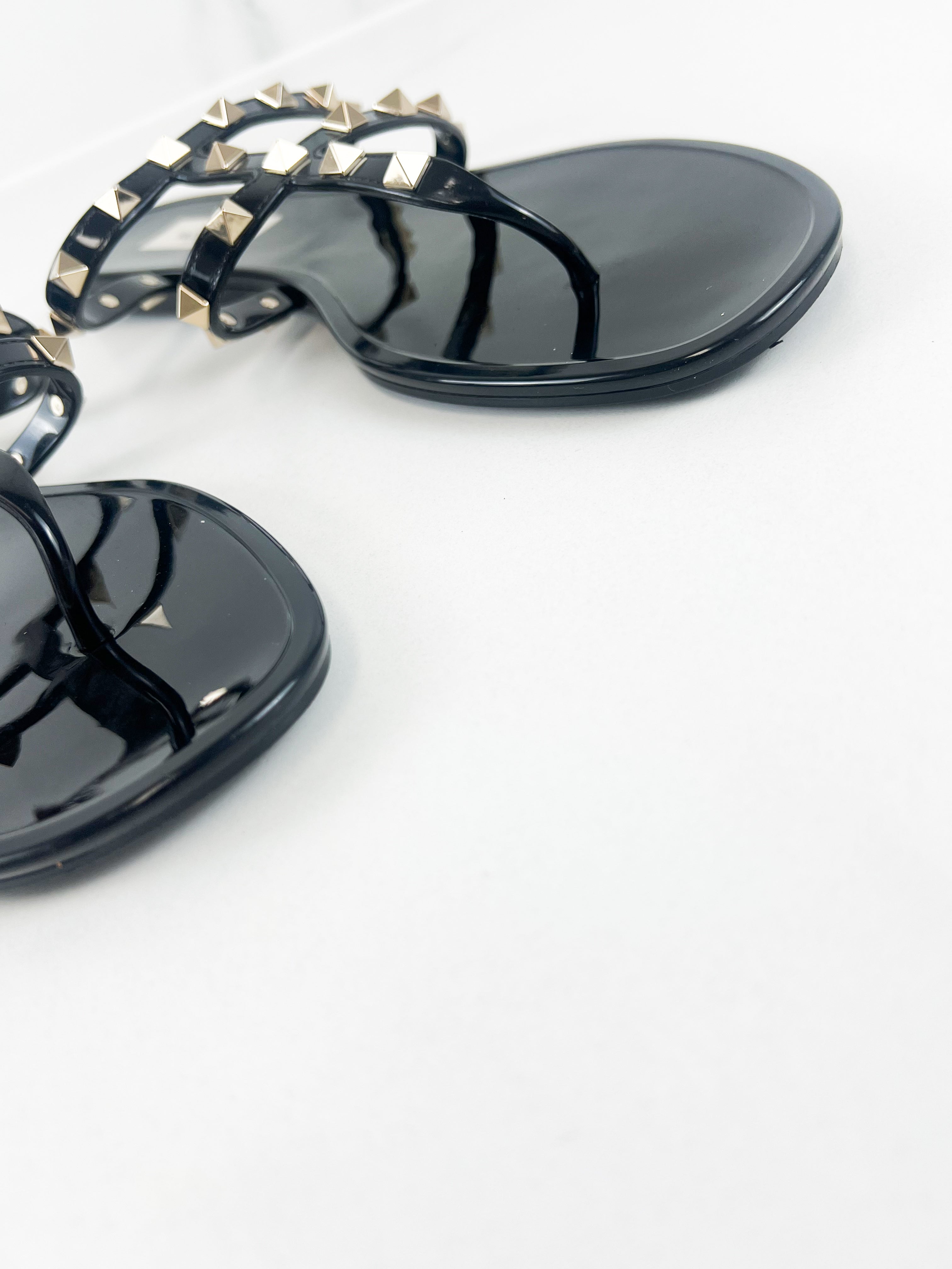 Valentino Jelly Rockstud Thong Sandals Size 41