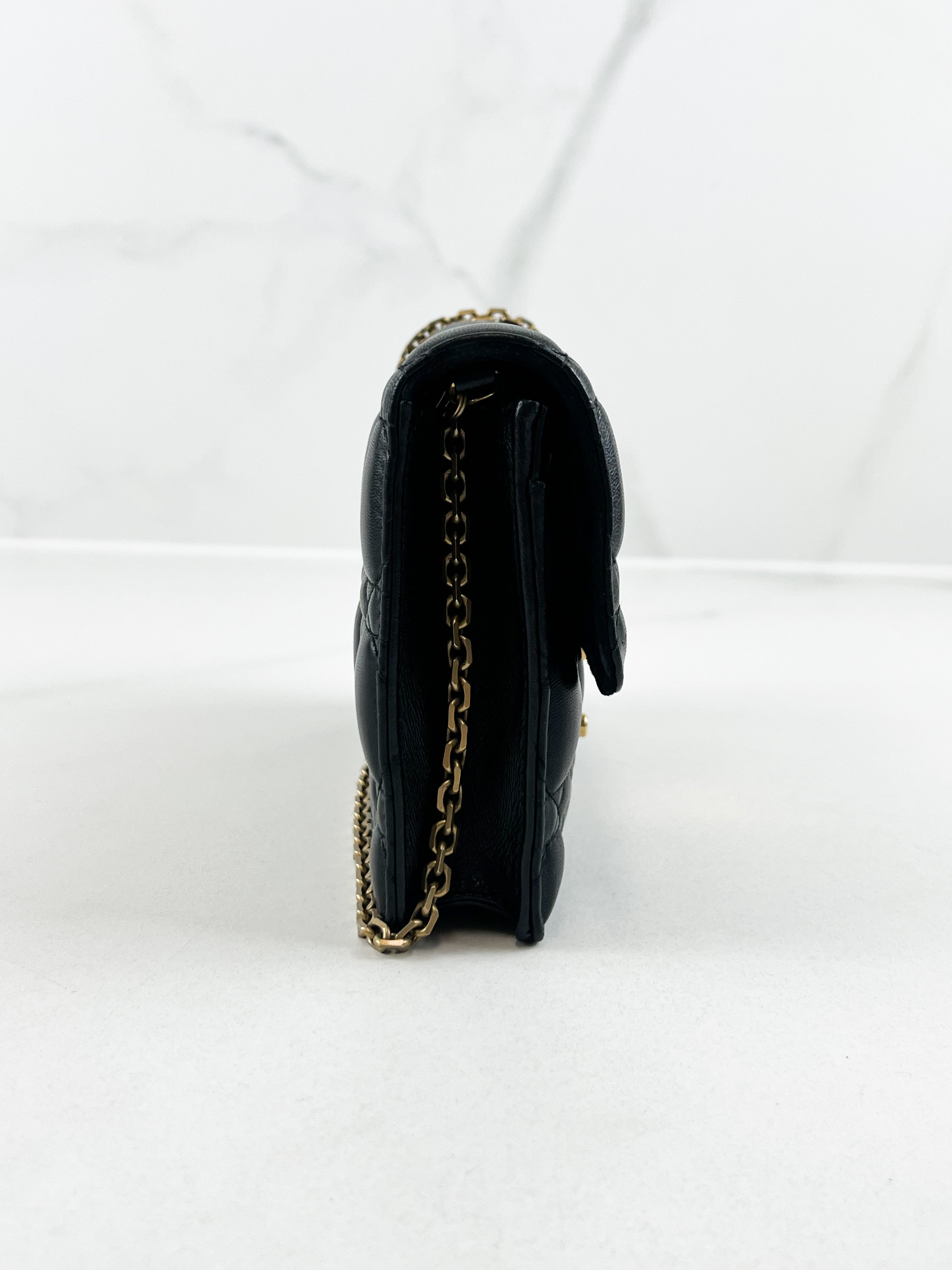 Saint Laurent Black Cassandre Envelope WOC with GHW