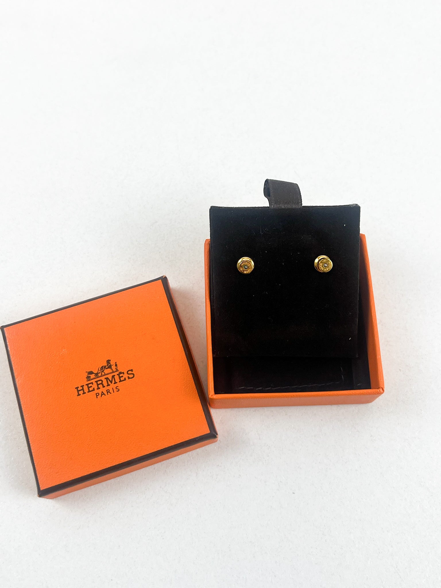 Hermes Cage d'H Earrings in Noir