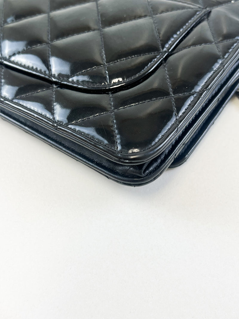 Chanel Patent Black CC WOC with SHW