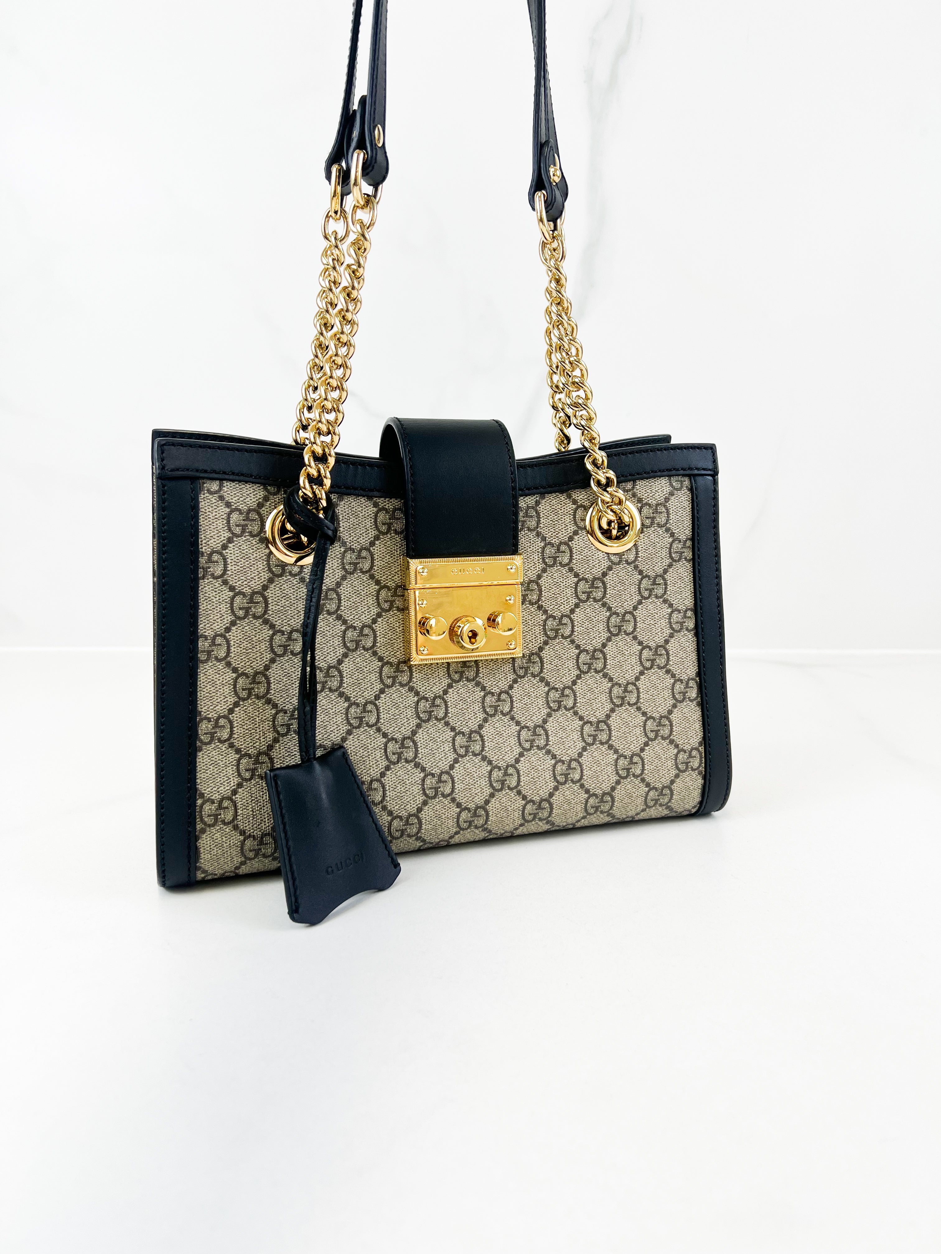 Gucci GG Supreme Medium Padlock Tote Bag