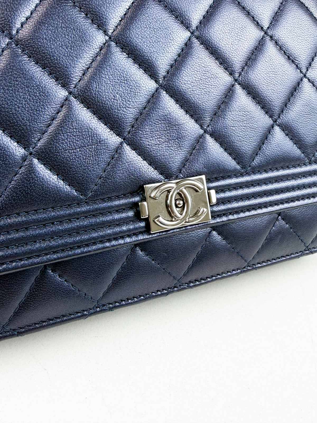Chanel Boy Wallet on Chain in Quilted Lambskin with SHW