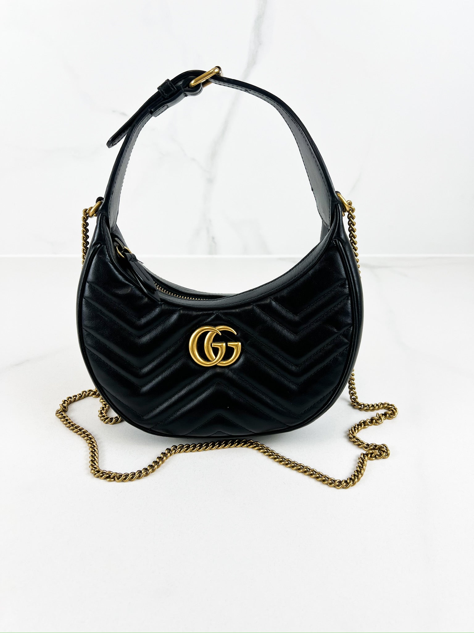 Gucci Half Moon Mini GG Marmont Bag