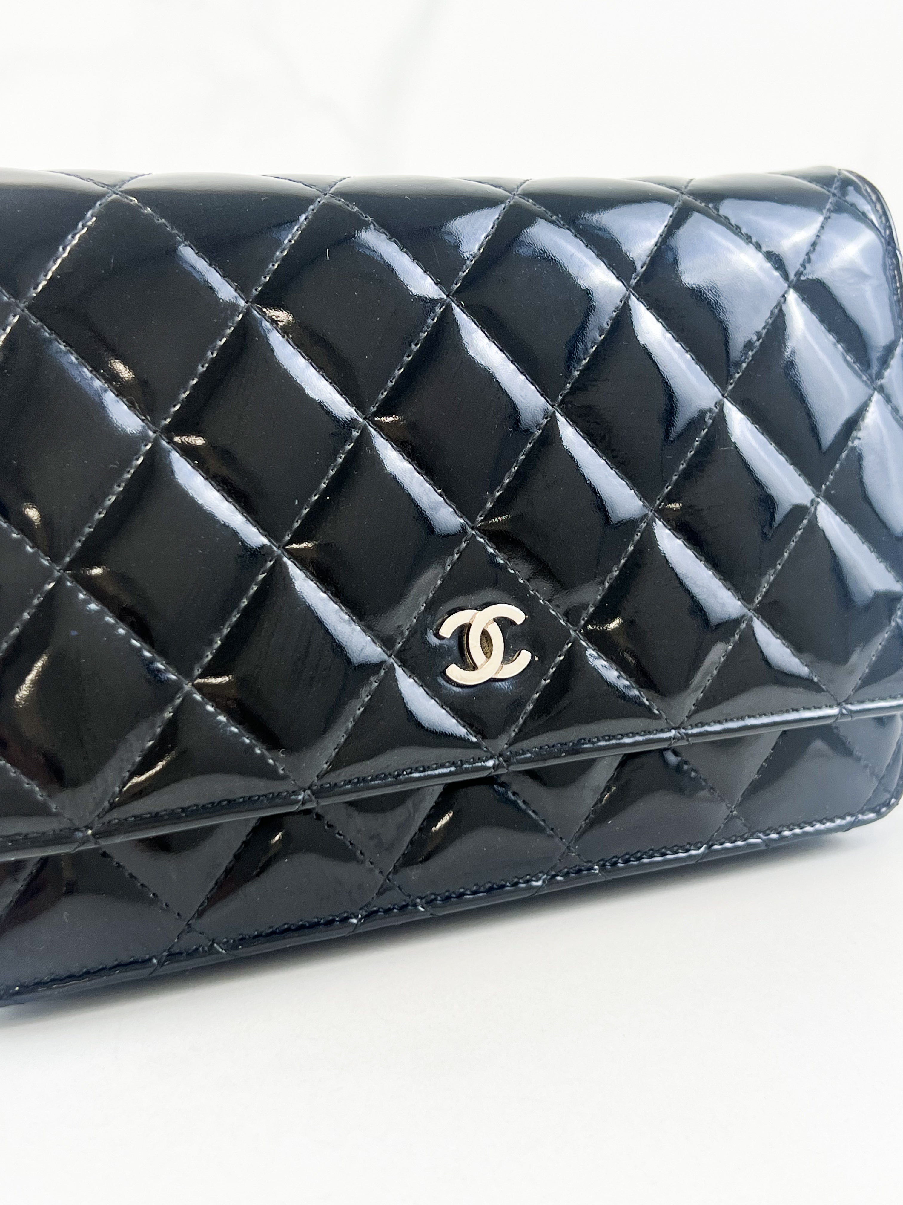 Chanel Patent Black CC WOC with SHW