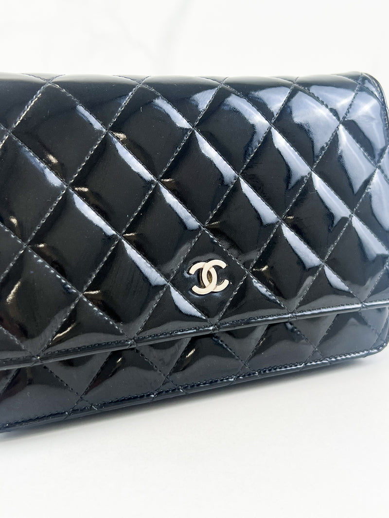 Chanel Patent Black CC WOC with SHW