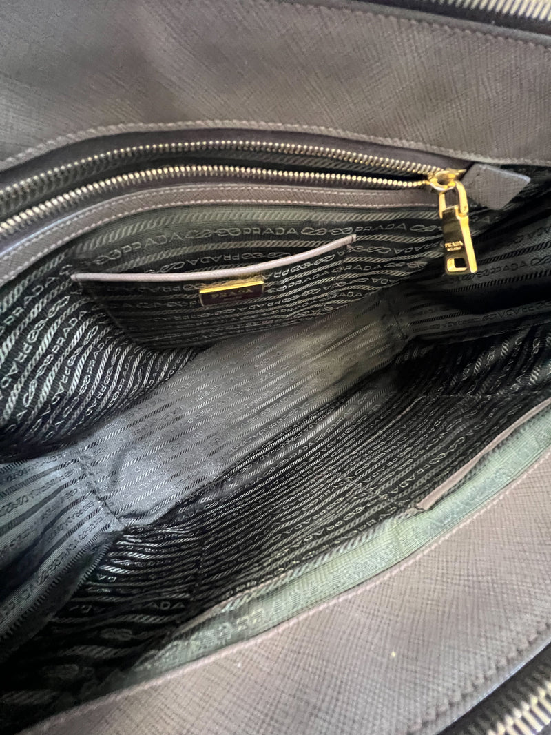 Prada Large Grey Galleria Saffiano Bag
