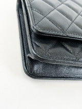 Chanel Black Caviar CC Classic Wallet On Chain BHW