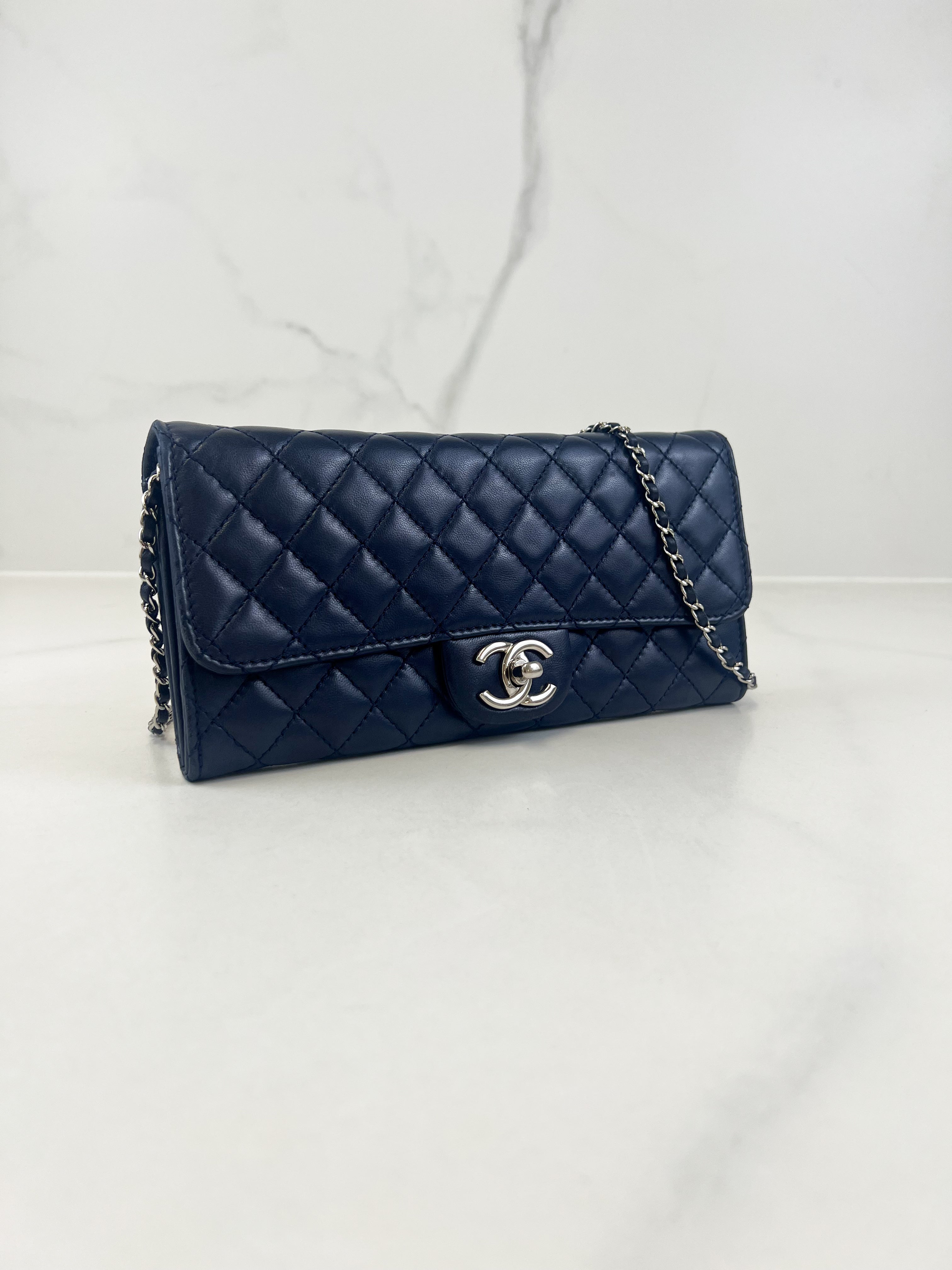 Chanel Navy Lambskin Wallet on Chain WOC