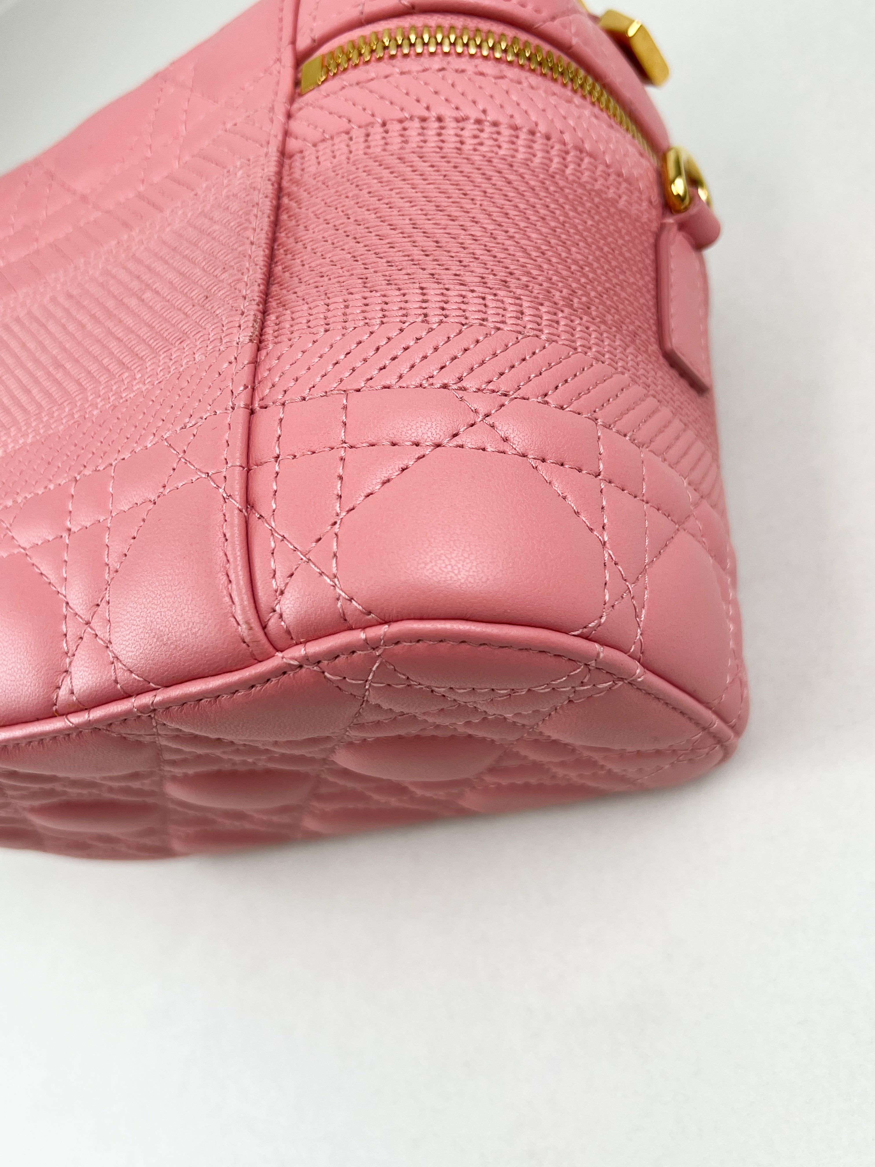Christian Dior Travel Vanity Case in Pink Cannage Lambskin