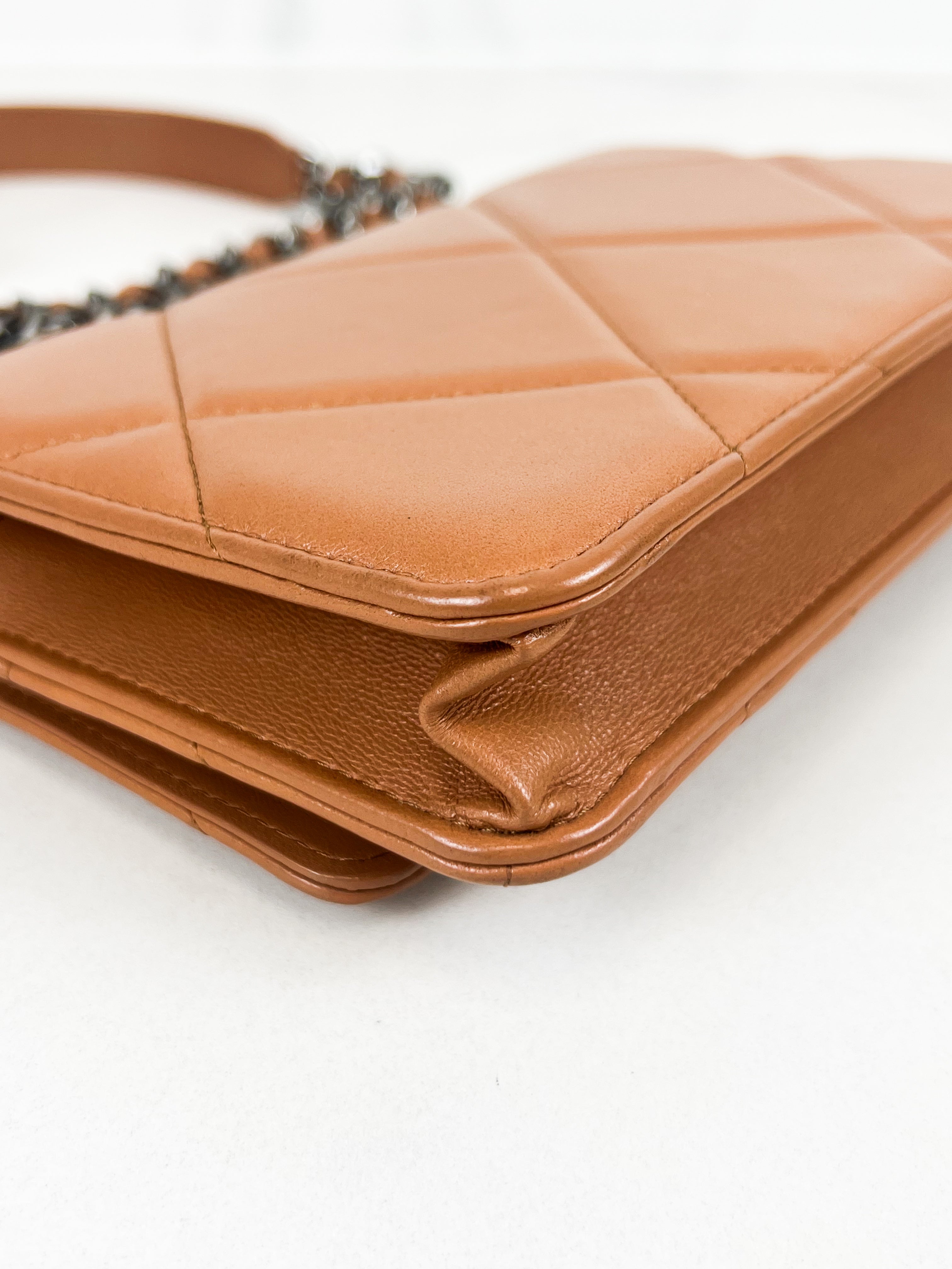 Chanel 19 Wallet on Chain in Beige Calfskin Leather