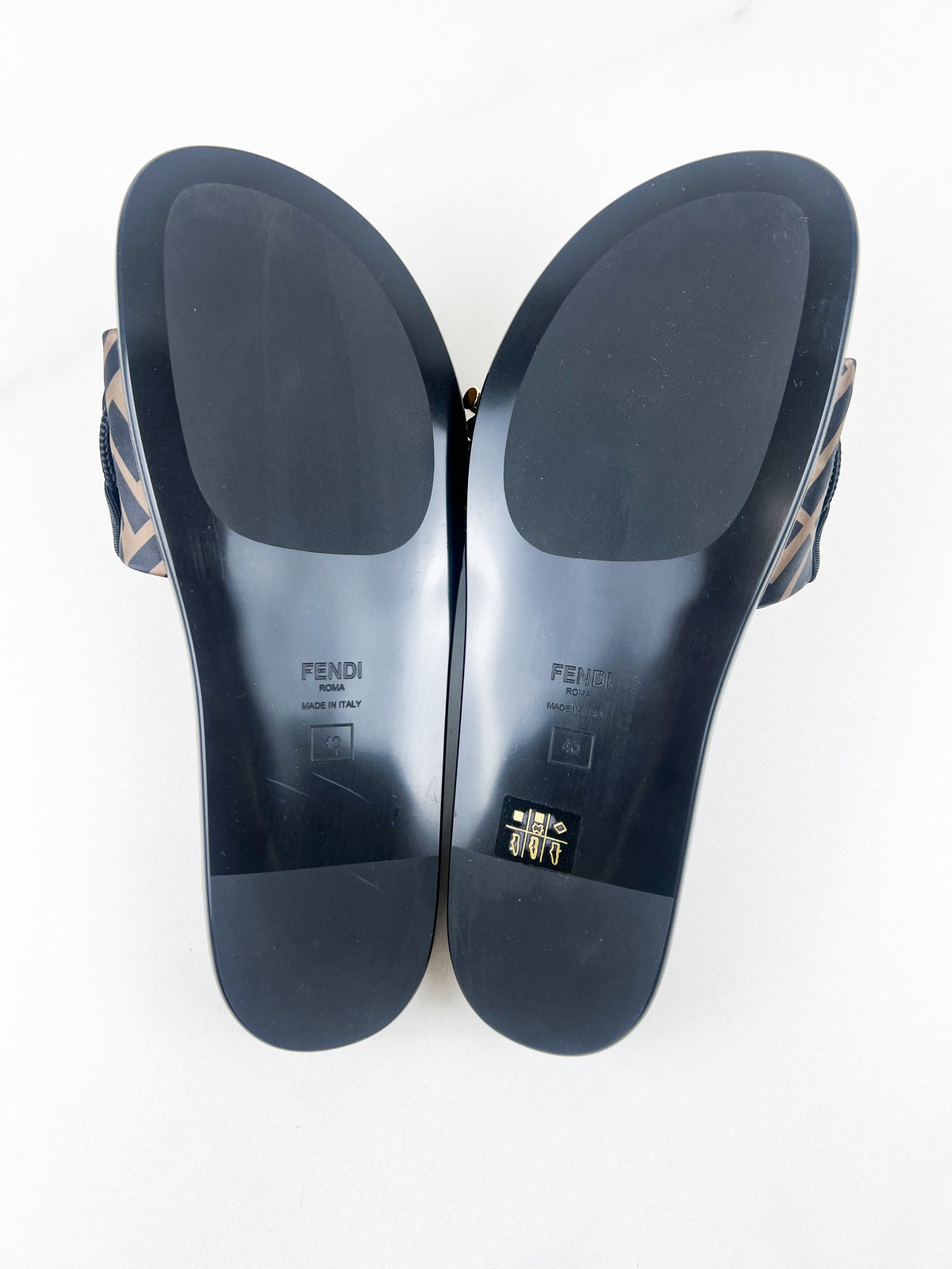 Fendi Vertigo Satin Slides Size 40